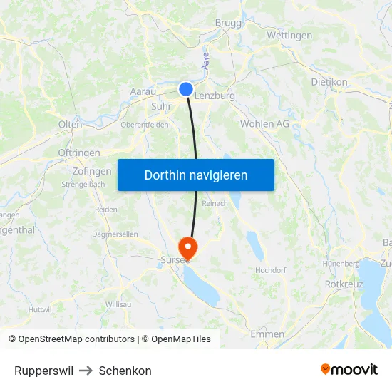 Rupperswil to Schenkon map
