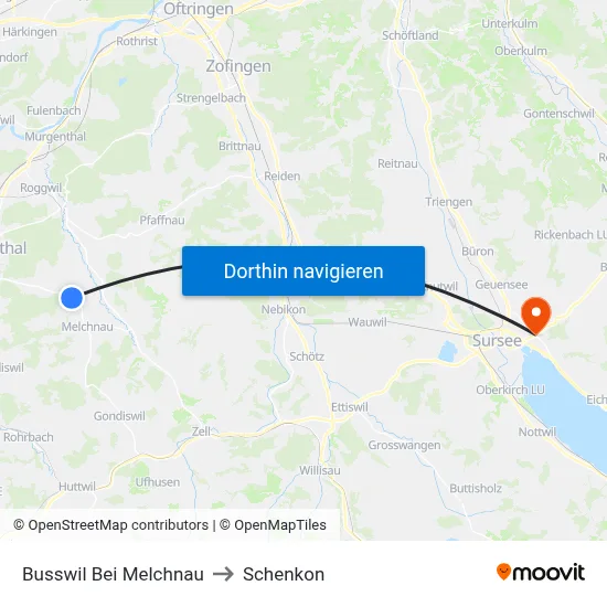 Busswil Bei Melchnau to Schenkon map
