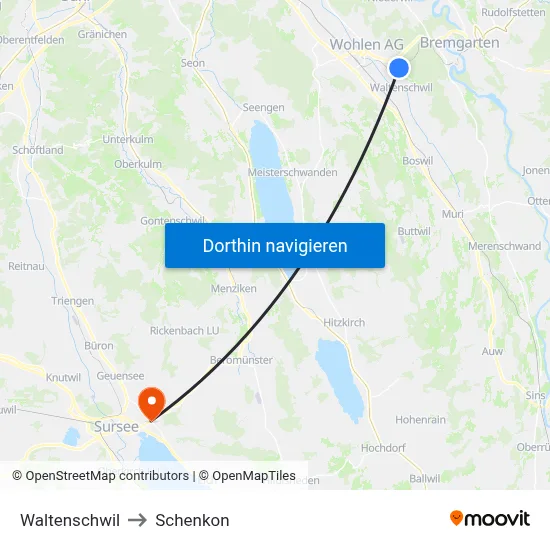Waltenschwil to Schenkon map