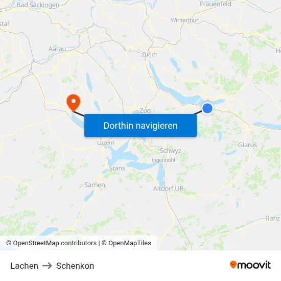 Lachen to Schenkon map