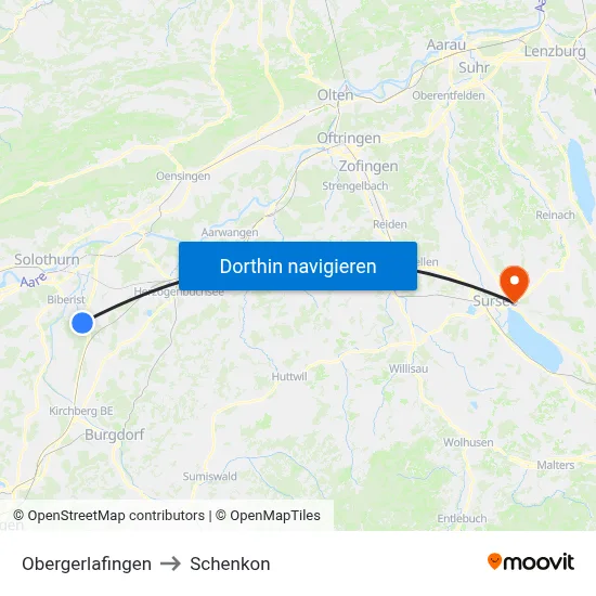 Obergerlafingen to Schenkon map
