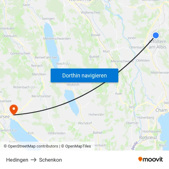 Hedingen to Schenkon map