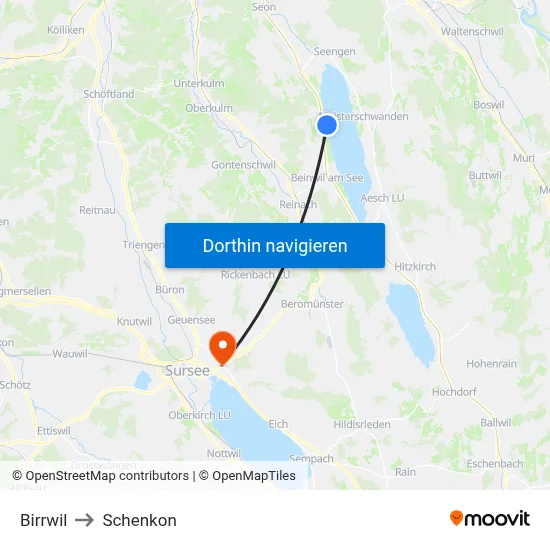 Birrwil to Schenkon map