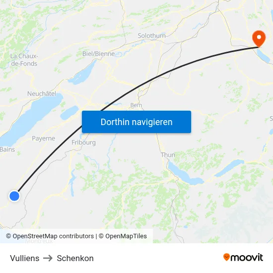 Vulliens to Schenkon map