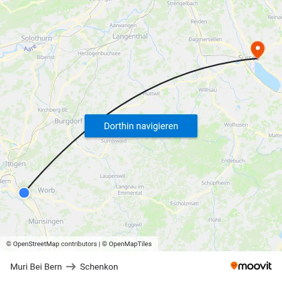 Muri Bei Bern to Schenkon map