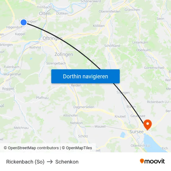 Rickenbach (So) to Schenkon map