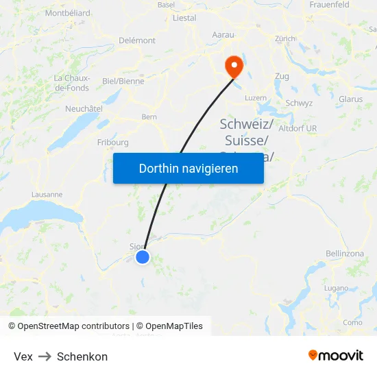 Vex to Schenkon map