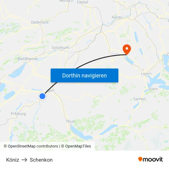 Köniz to Schenkon map