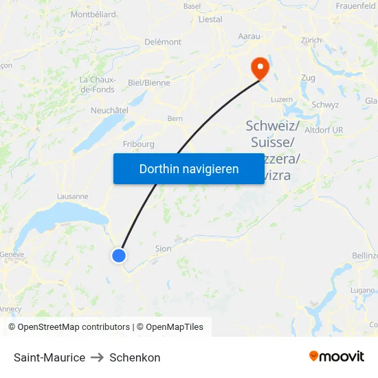 Saint-Maurice to Schenkon map