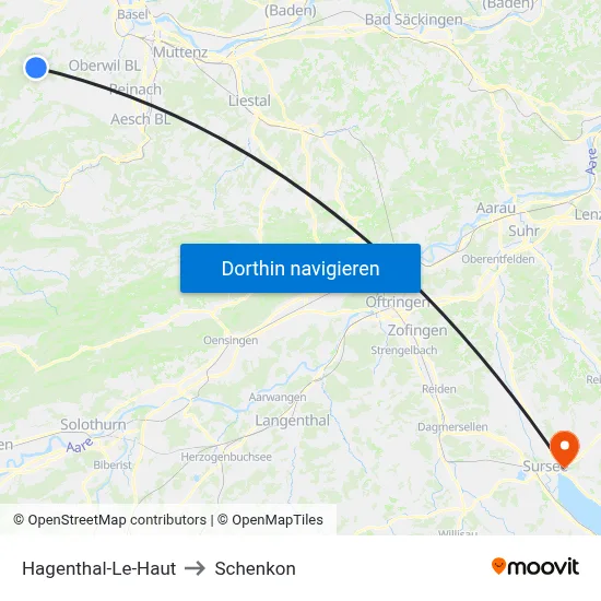 Hagenthal-Le-Haut to Schenkon map