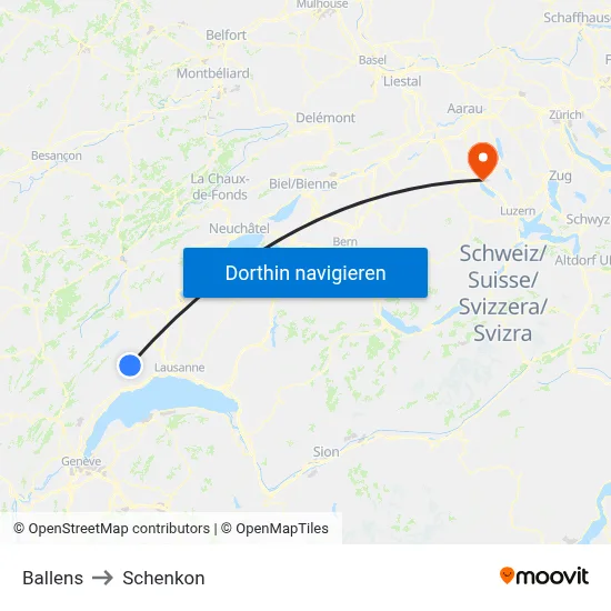 Ballens to Schenkon map