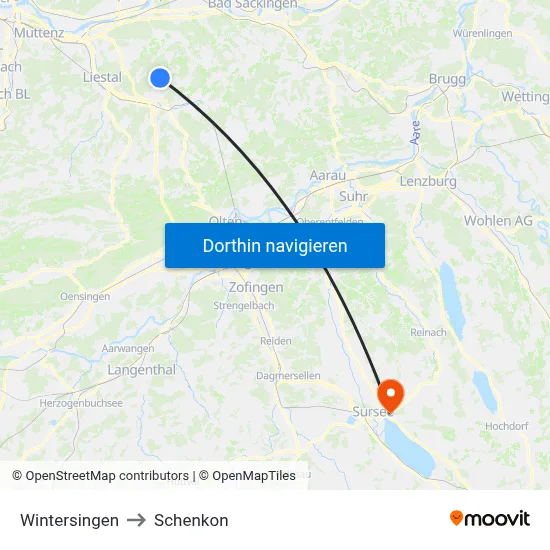 Wintersingen to Schenkon map
