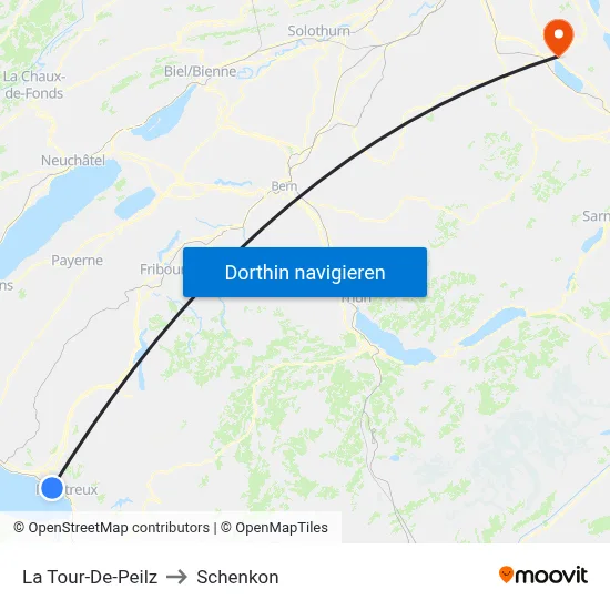 La Tour-De-Peilz to Schenkon map