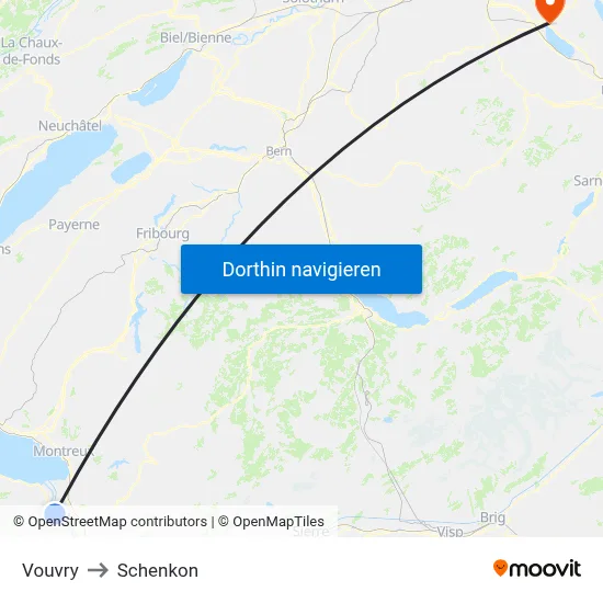 Vouvry to Schenkon map