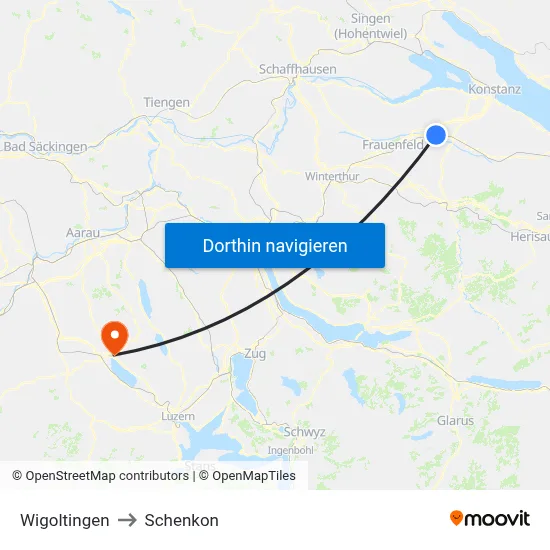 Wigoltingen to Schenkon map