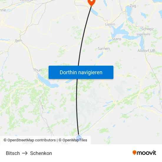 Bitsch to Schenkon map