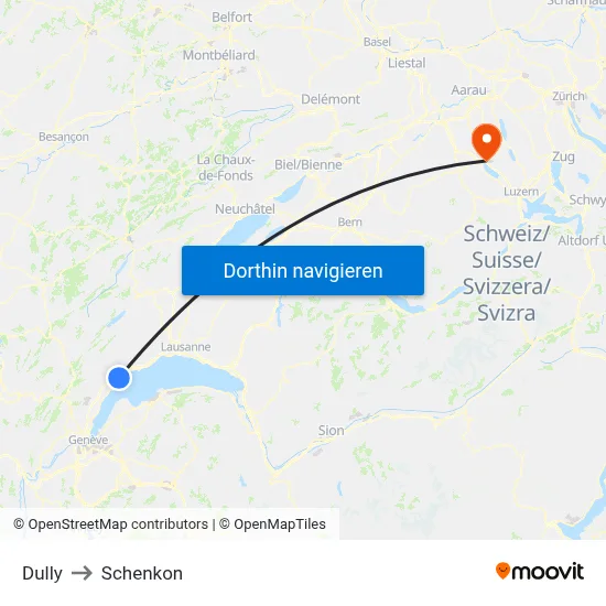 Dully to Schenkon map