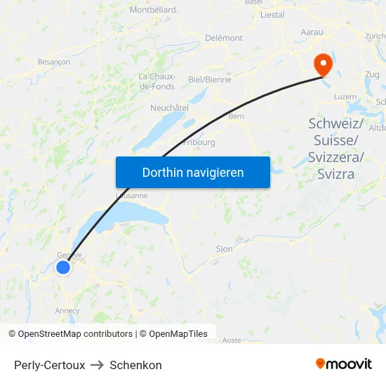 Perly-Certoux to Schenkon map