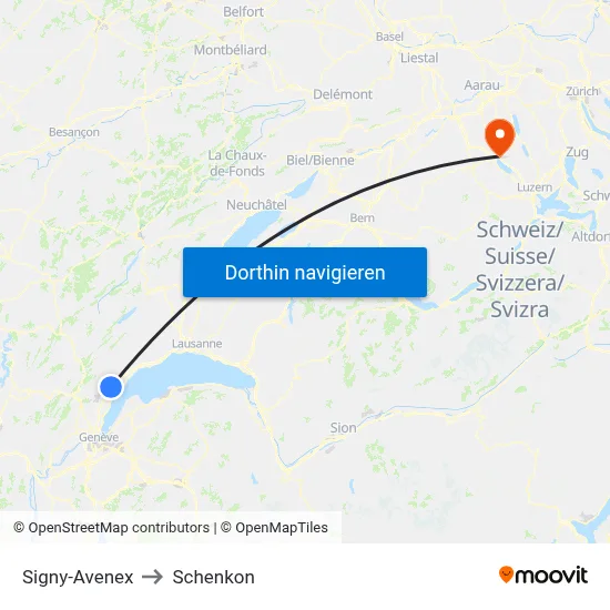 Signy-Avenex to Schenkon map