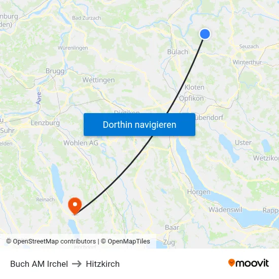 Buch AM Irchel to Hitzkirch map