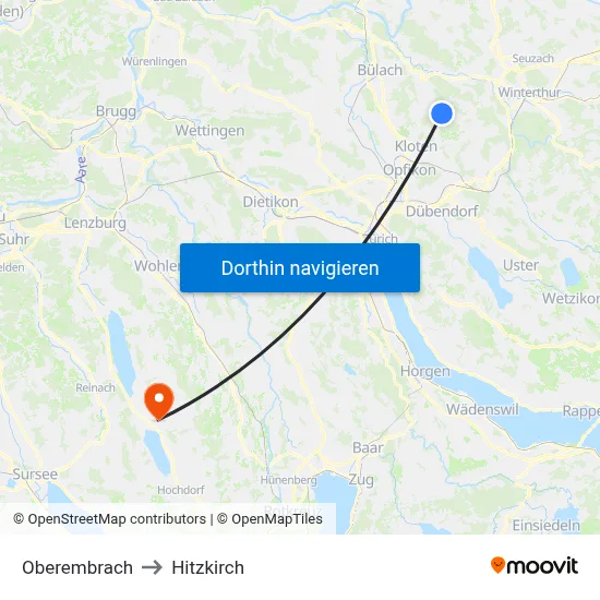 Oberembrach to Hitzkirch map