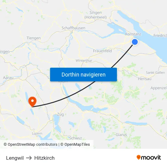 Lengwil to Hitzkirch map