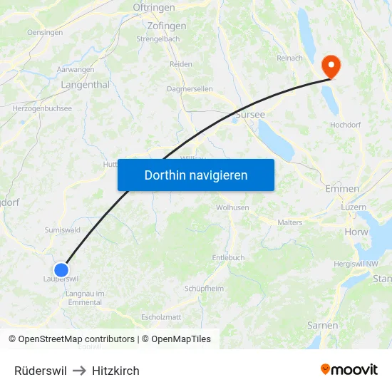 Rüderswil to Hitzkirch map