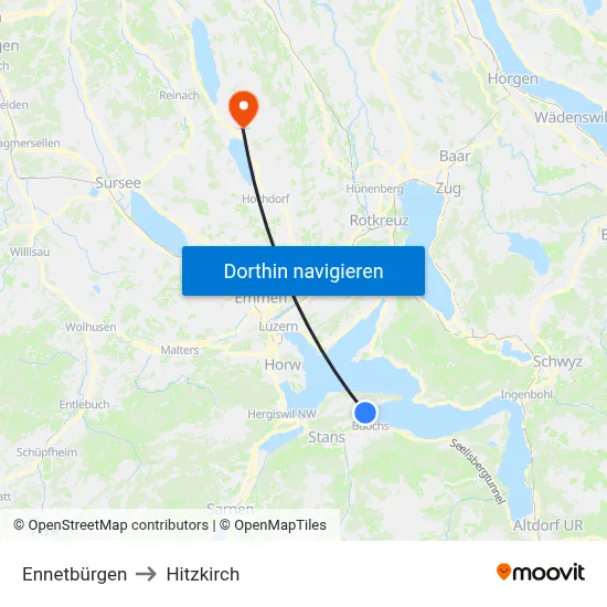 Ennetbürgen to Hitzkirch map