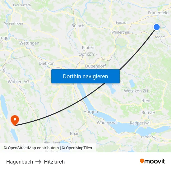 Hagenbuch to Hitzkirch map