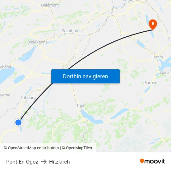 Pont-En-Ogoz to Hitzkirch map