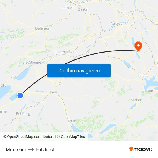 Muntelier to Hitzkirch map