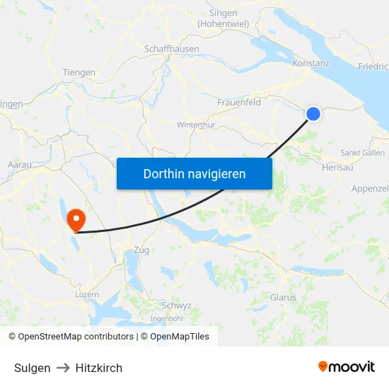 Sulgen to Hitzkirch map