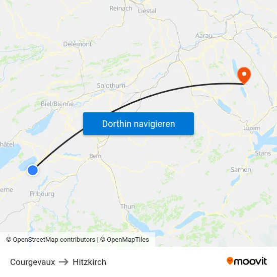 Courgevaux to Hitzkirch map