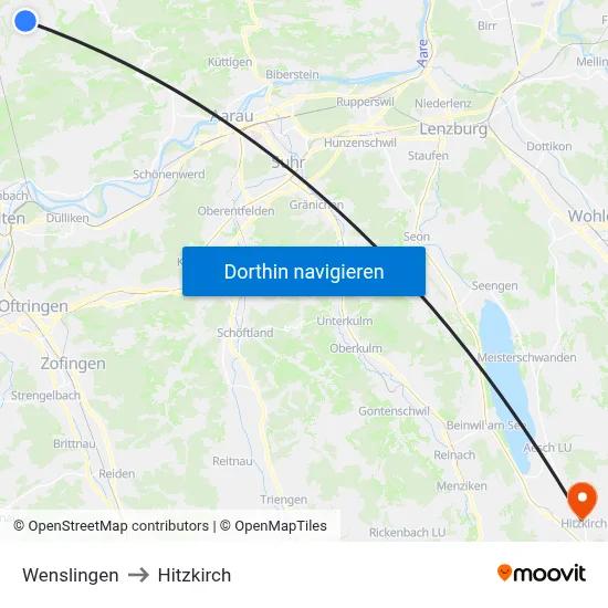 Wenslingen to Hitzkirch map
