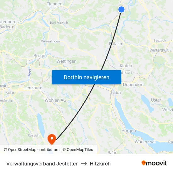 Verwaltungsverband Jestetten to Hitzkirch map