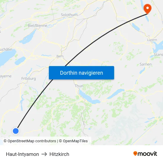 Haut-Intyamon to Hitzkirch map
