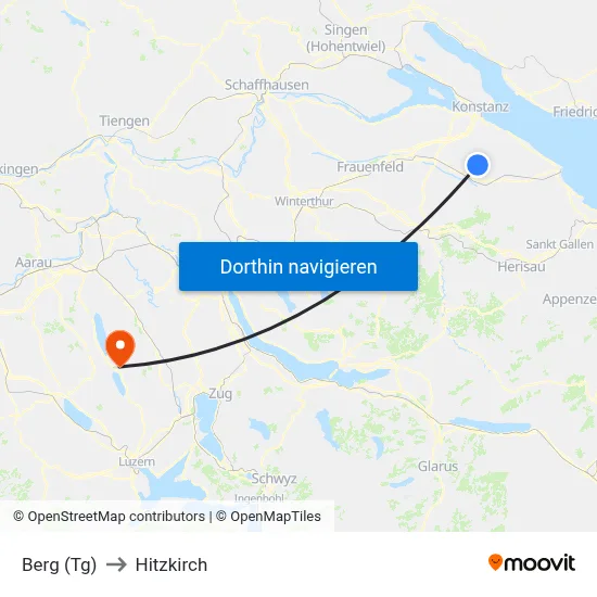 Berg (Tg) to Hitzkirch map