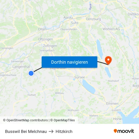 Busswil Bei Melchnau to Hitzkirch map