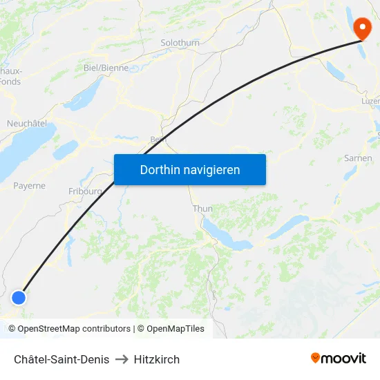 Châtel-Saint-Denis to Hitzkirch map