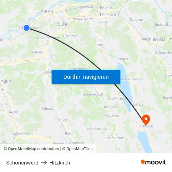 Schönenwerd to Hitzkirch map