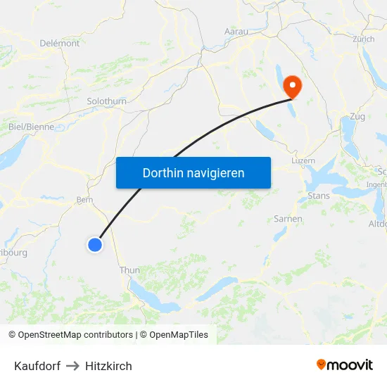 Kaufdorf to Hitzkirch map