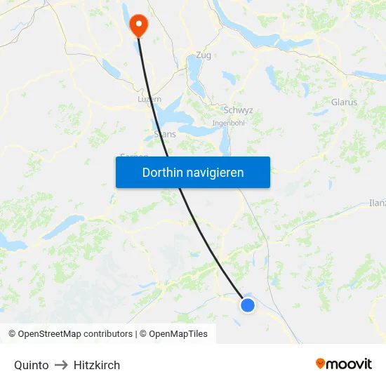 Quinto to Hitzkirch map