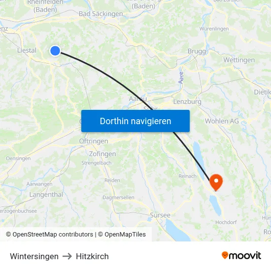 Wintersingen to Hitzkirch map
