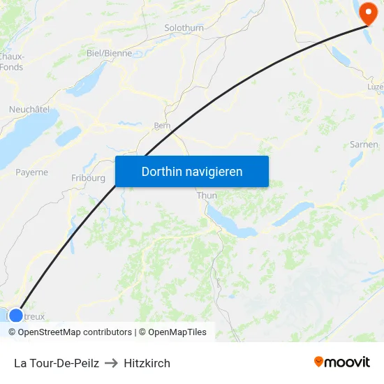 La Tour-De-Peilz to Hitzkirch map