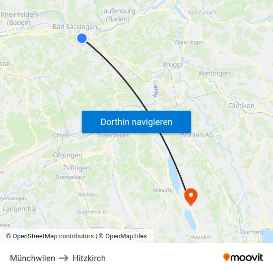 Münchwilen to Hitzkirch map