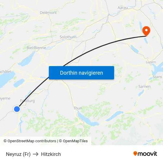 Neyruz (Fr) to Hitzkirch map
