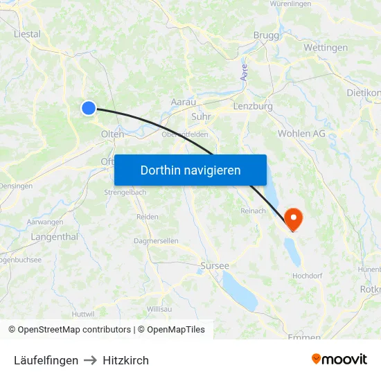 Läufelfingen to Hitzkirch map