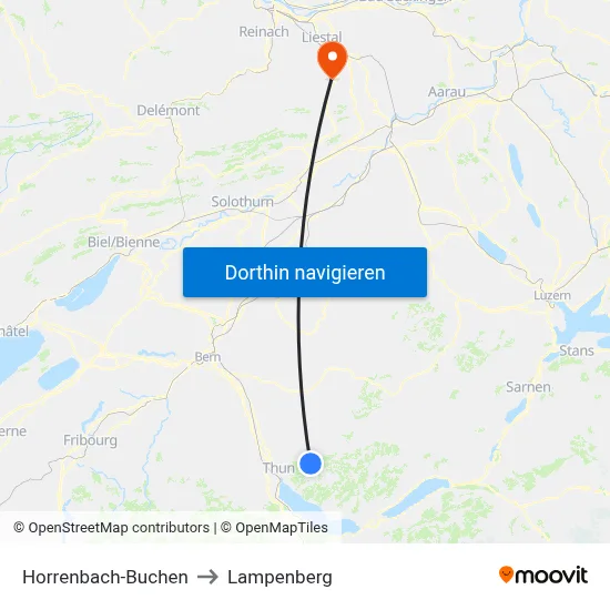 Horrenbach-Buchen to Lampenberg map