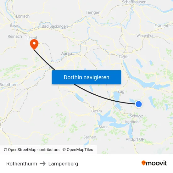 Rothenthurm to Lampenberg map
