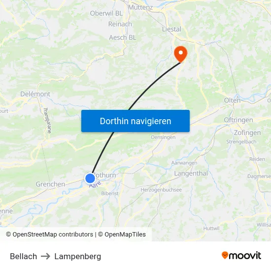 Bellach to Lampenberg map